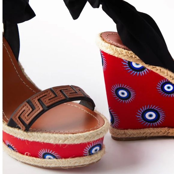 Christian Louboutin Athina Des Cyclades Evil Eye 120 Wedge Sandals BNIB 39 (9) - Picture 7 of 14